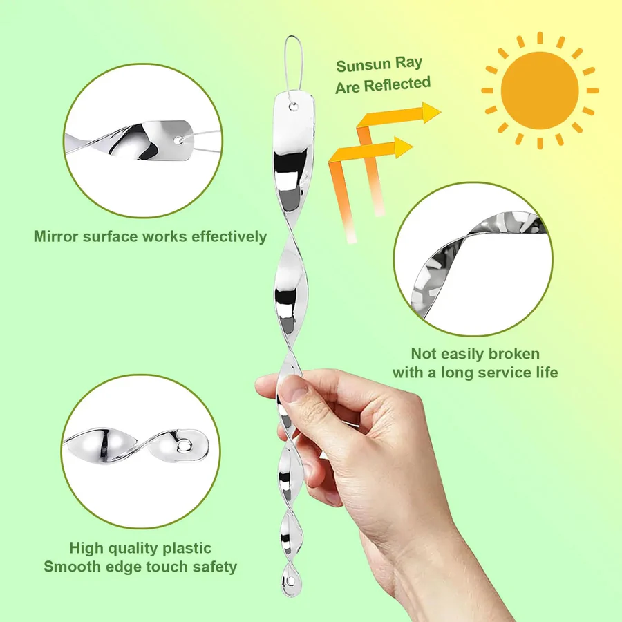 Reflective Bird Deterrent Spiral Rod for Gardens and Balconies - Humane, view 3