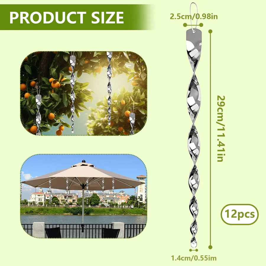 Reflective Bird Deterrent Spiral Rod for Gardens and Balconies - Humane, view 4