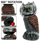 Realistic Outdoor Owl Decoy 2-Pack - Rotating Wind-Activated Head, 27 cm, view 2