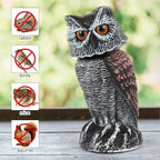Realistic Outdoor Owl Decoy 2-Pack - Rotating Wind-Activated Head, 27 cm, view 3
