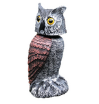 Realistic Outdoor Owl Decoy 2-Pack - Rotating Wind-Activated Head, 27 cm, view 4