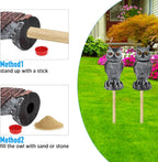 Realistic Outdoor Owl Decoy 2-Pack - Rotating Wind-Activated Head, 27 cm, view 6