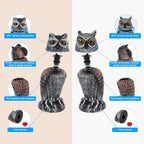 Realistic Outdoor Owl Decoy 2-Pack - Rotating Wind-Activated Head, 27 cm, view 7