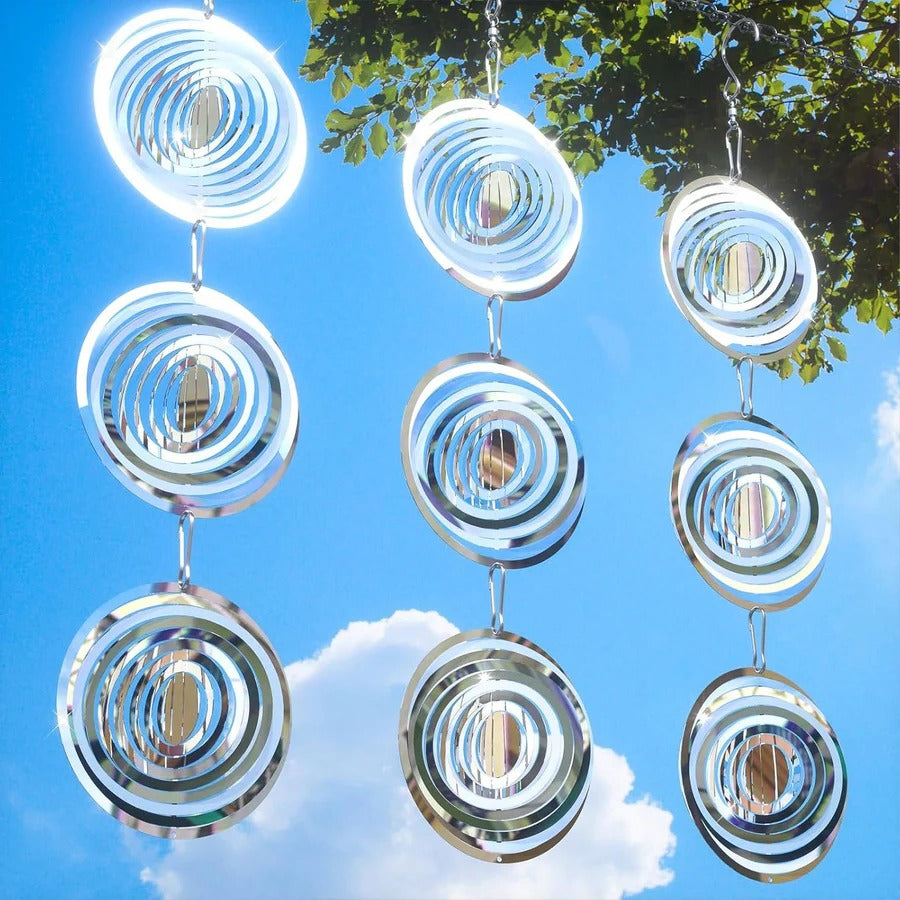 Outdoor Bird Deterrent Scare Device - Stainless Steel, 3D Mirror Finish
