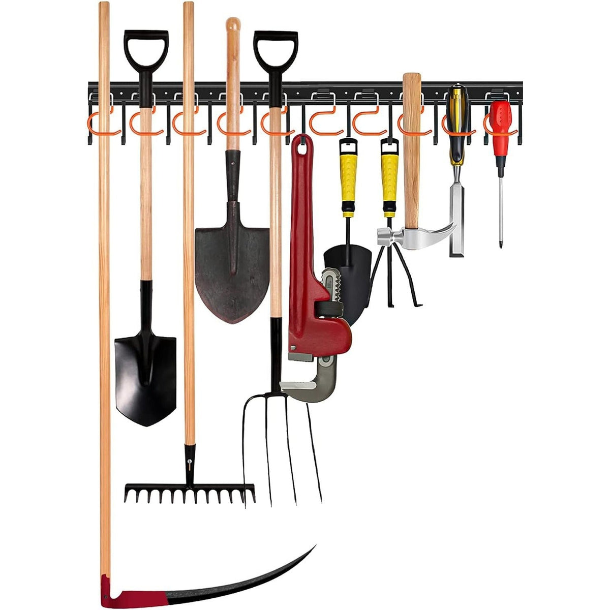 Garden Tool Holder for Shovels, Rakes and Hand Tools