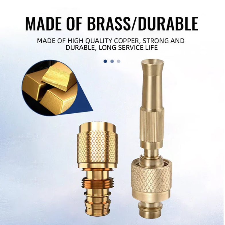 Heavy-duty Brass Garden Nozzle - Card Connection, for Spraying, view 2
