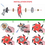 Heavy-Duty Trimmer Head with 6 Manganese Steel Blades - 11cm Diameter, view 6