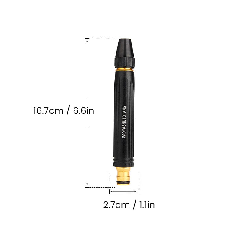 Heavy Adjustable Rotary Hose Nozzle for Outdoor Cleaning - Metal, Black, view 3