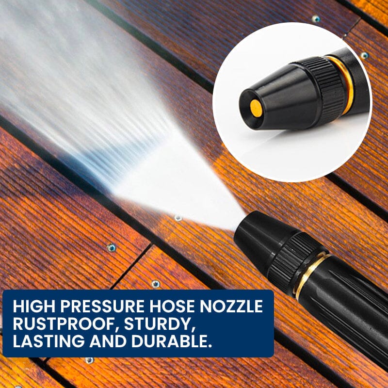 Heavy Adjustable Rotary Hose Nozzle for Outdoor Cleaning - Metal, Black, view 5