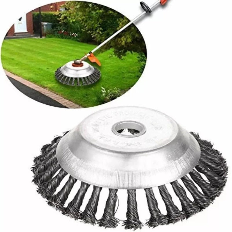 Weed Brush Lawn Mower Attachment - Steel Wire, Silver, view 5