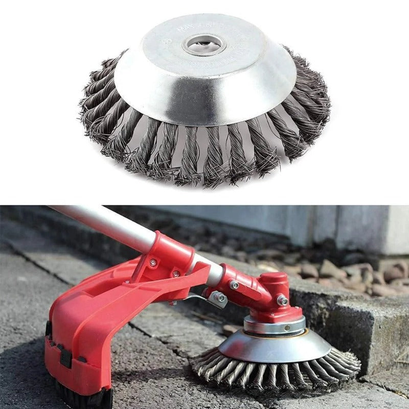 Weed Brush Lawn Mower Attachment - Steel Wire, Silver, view 6