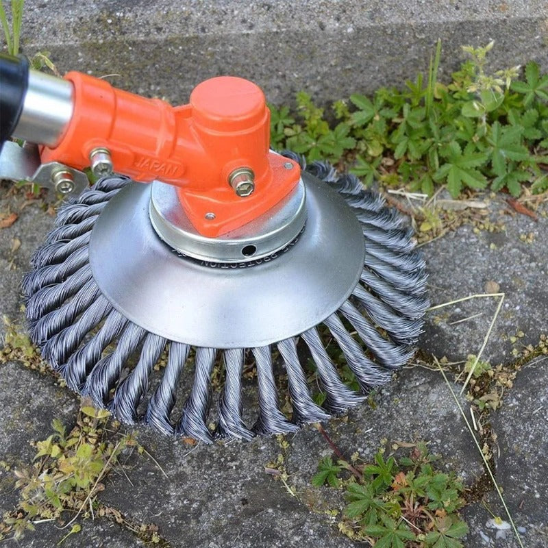 Weed Brush Lawn Mower Attachment - Steel Wire, Silver, view 7