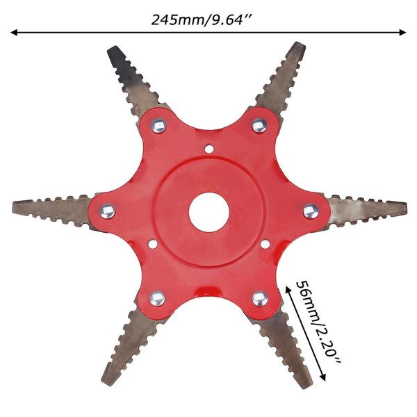 6 Blades Lawn Mower Metal Brush Cutter Blade - Carbide, 245 mm Diameter, view 6