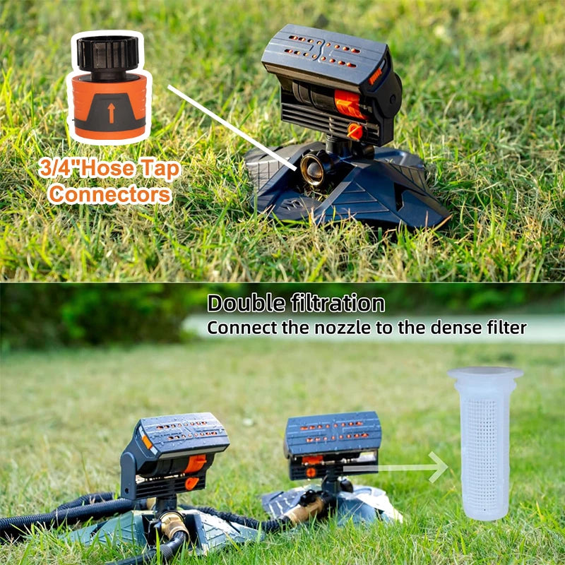 Oscillating Lawn Sprinkler for Garden - 16 Nozzles, 4 Modes, 9280 m² Coverage, view 2