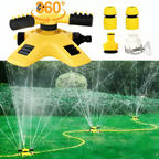 Rotating Lawn Sprinkler for Garden - 360° Adjustable Nozzles, Yellow, view 2