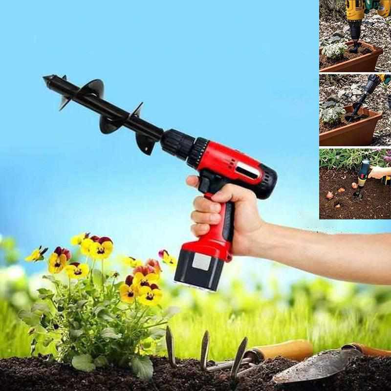 Carbon Steel Garden Hole Digger for Fast Planting - 45cm, Black