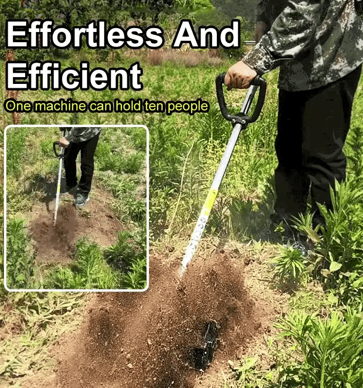 Garden Soil Loosener Tool - Robust Durable Construction, Wheel and Lever System, view 2