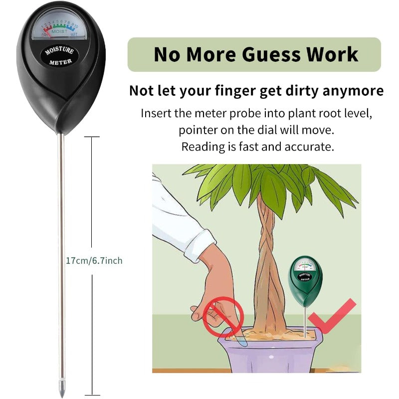 Battery-Free Soil Moisture Meter - 17 cm Probe, Indoor and Outdoor Use, view 3