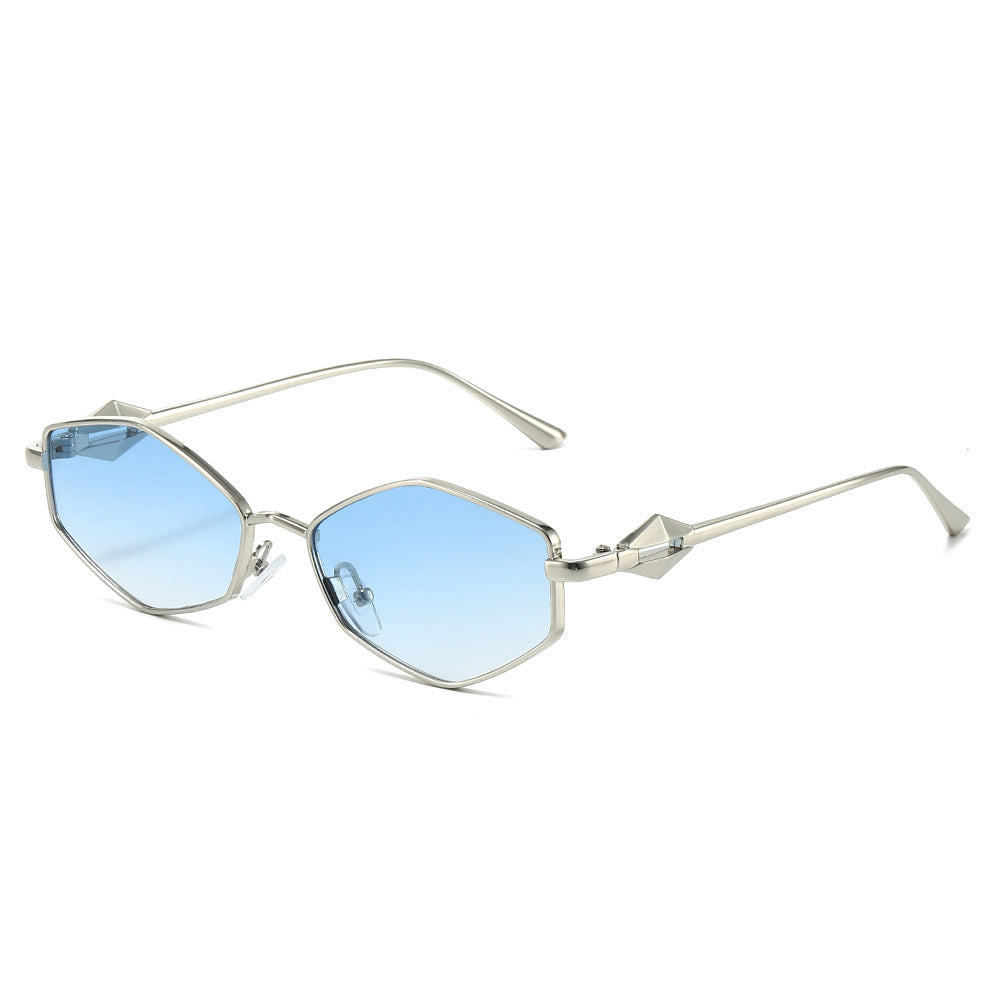 Geometric Frame Sunglasses with Gradient Lenses