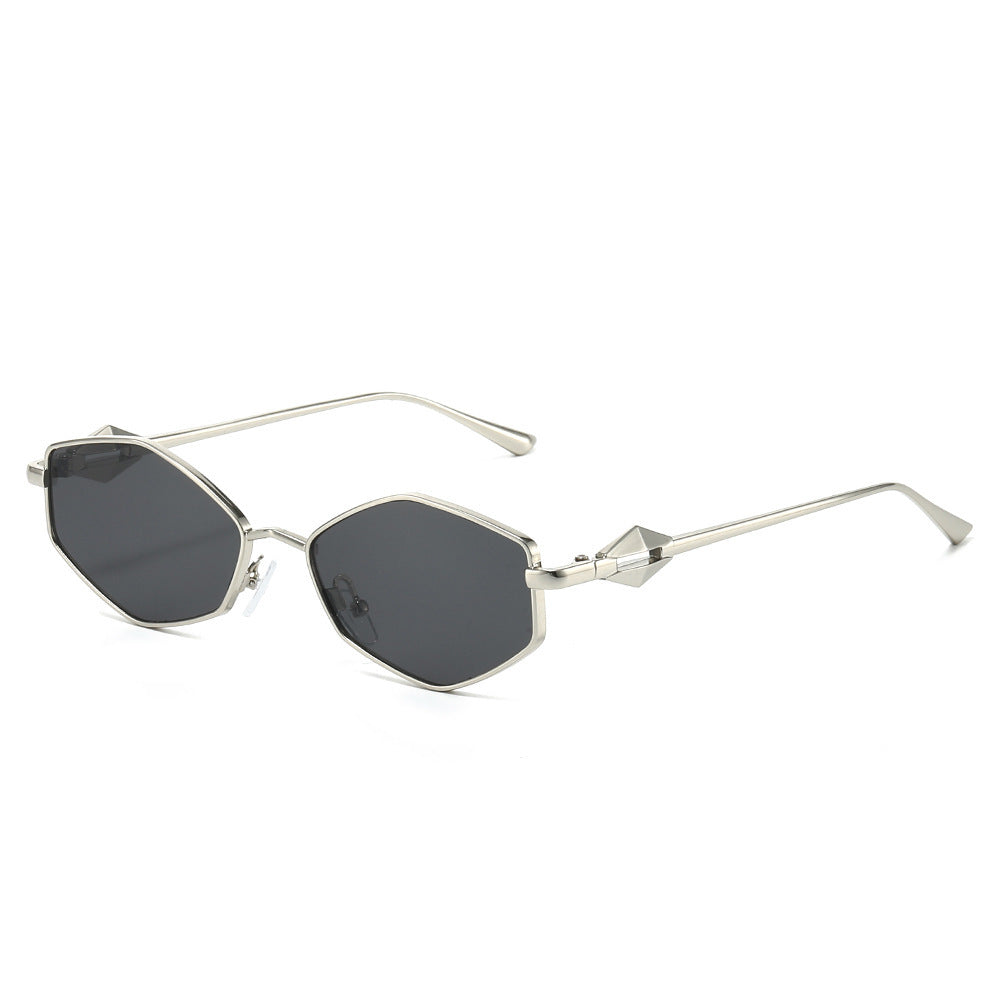 Geometric Frame Sunglasses with Gradient Lenses