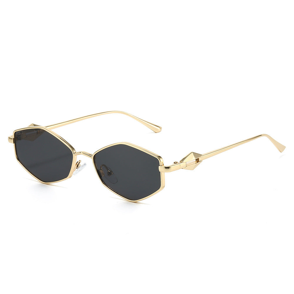 Geometric Frame Sunglasses with Gradient Lenses