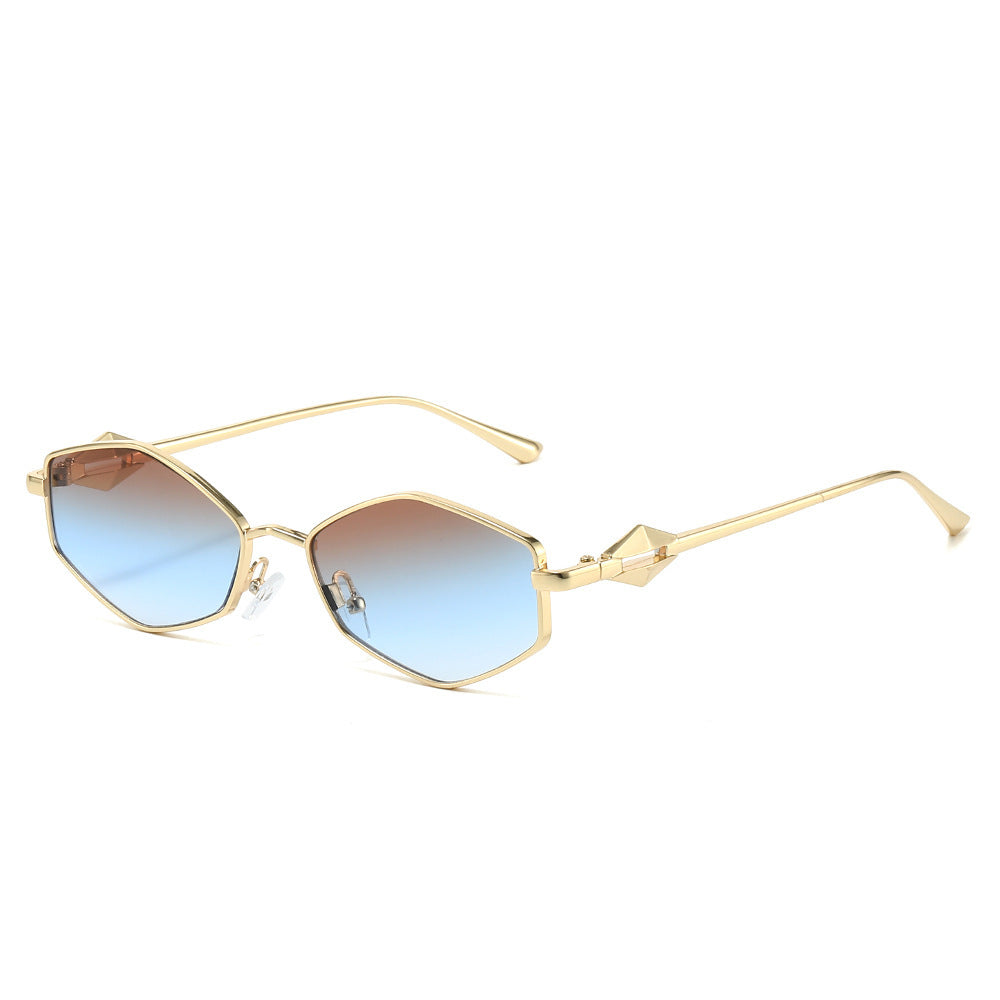 Geometric Frame Sunglasses with Gradient Lenses