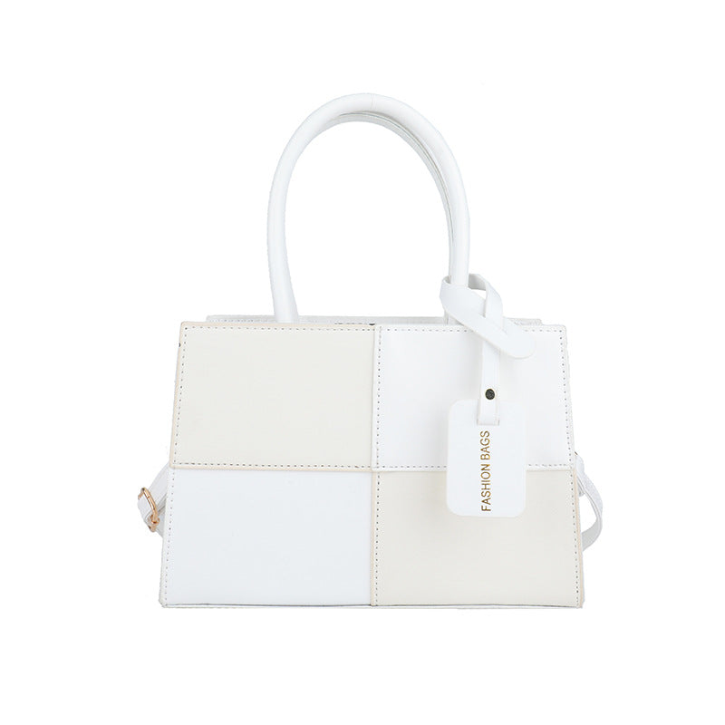 Geometric Structured Handbag with Adjustable Shoulder Strap