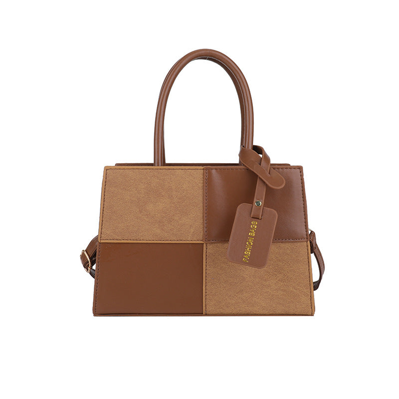 Geometric Structured Handbag with Adjustable Shoulder Strap