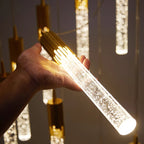 Glass Pendant Lamp Cylindrical Shape - 3000K Warm White, Adjustable 150cm Cable, view 2