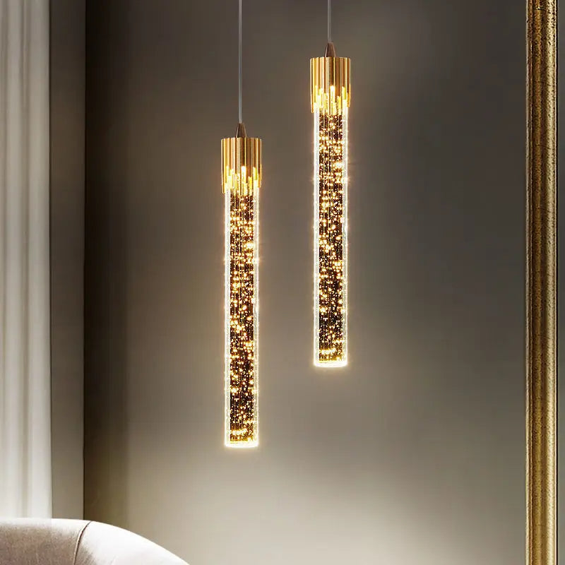 Glass Pendant Lamp Cylindrical Shape - 3000K Warm White, Adjustable 150cm Cable, view 6