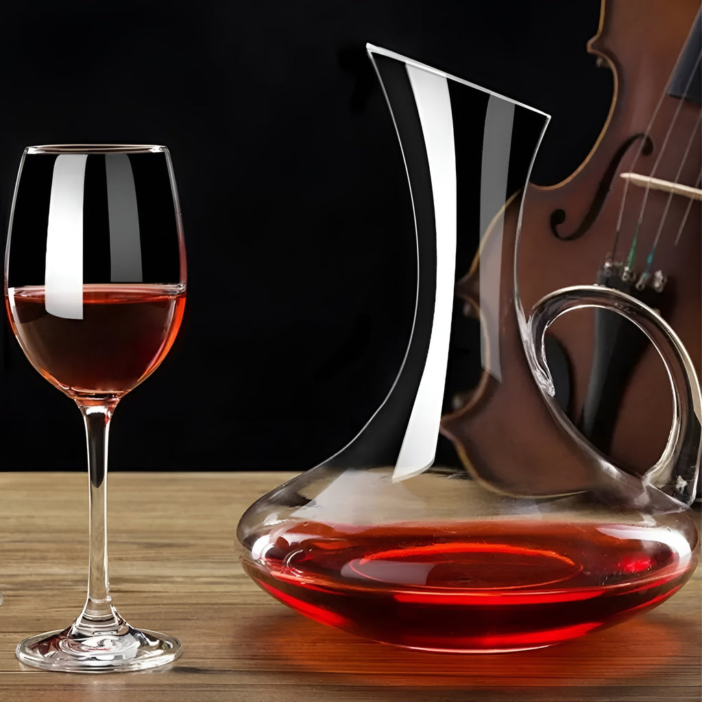 Glass Wine Decanter with Handle Options