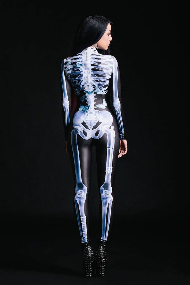 Glow-in-the-Dark Skeleton Costume, Polyester and Elastane