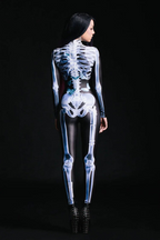 Glow-in-the-Dark Skeleton Costume, Polyester and Elastane