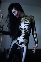 Glow-in-the-Dark Skeleton Costume, Polyester and Elastane