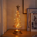 Gold LED Spiral Christmas Tree Table Ornament with Star