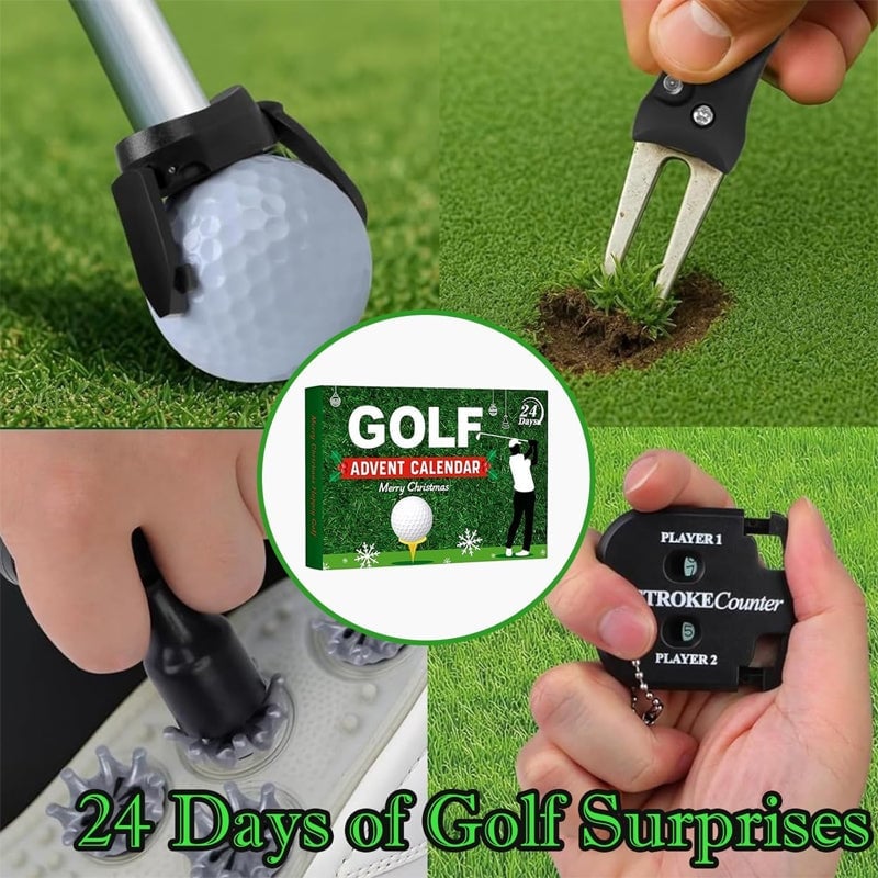 Golf Advent Calendar with 24 Daily Surprises and Accessories