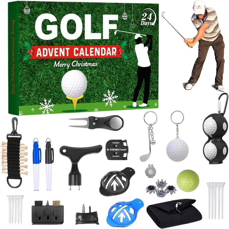 Golf Advent Calendar with 24 Daily Surprises and Accessories