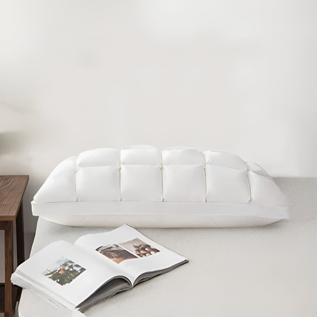 Goose Down Pillow with 100% Cotton Cover and Neck Support