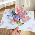 3D Pop-Up Greeting Card with Butterflies and Daisies - Eco-Friendly Cardstock, view 6