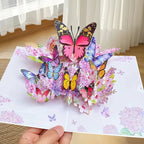 3D Pop-Up Greeting Card with Butterflies and Daisies - Eco-Friendly Cardstock, view 8