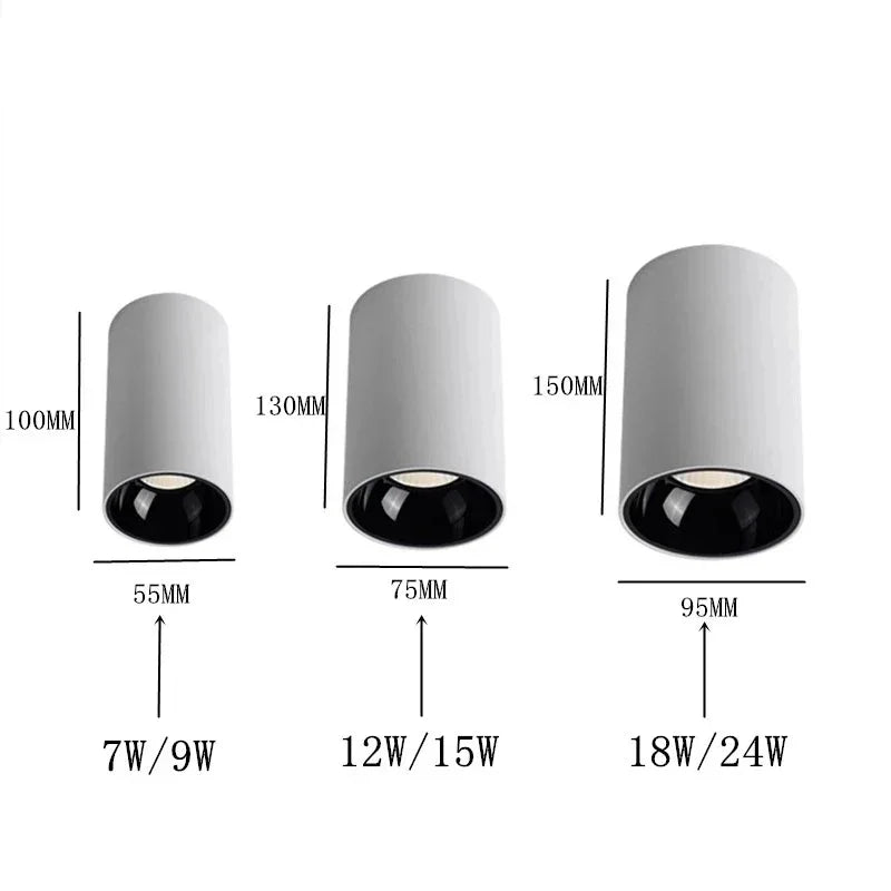 Gunna Black & White Surface Mounted Downlight-Welvere