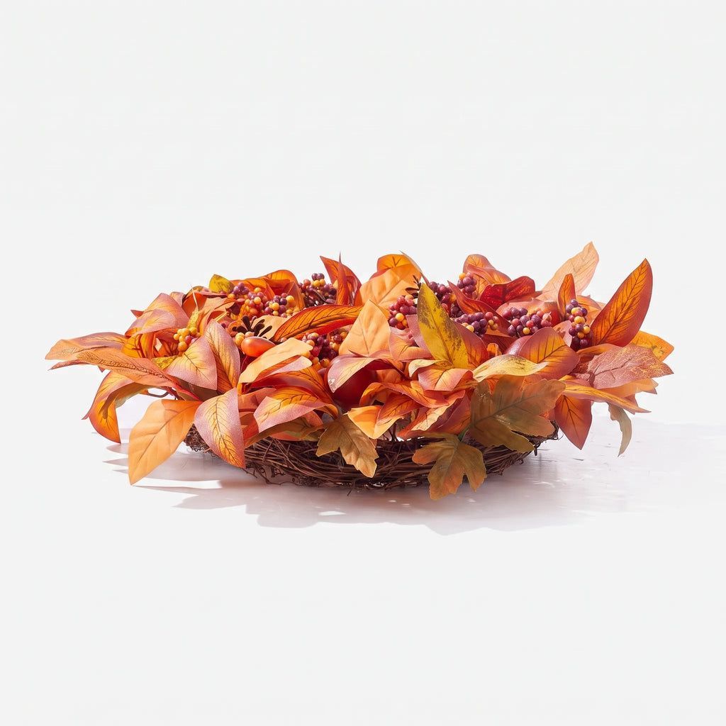 Halloween Autumn Wreath Leaves Front Door Pumpkin Decoration
