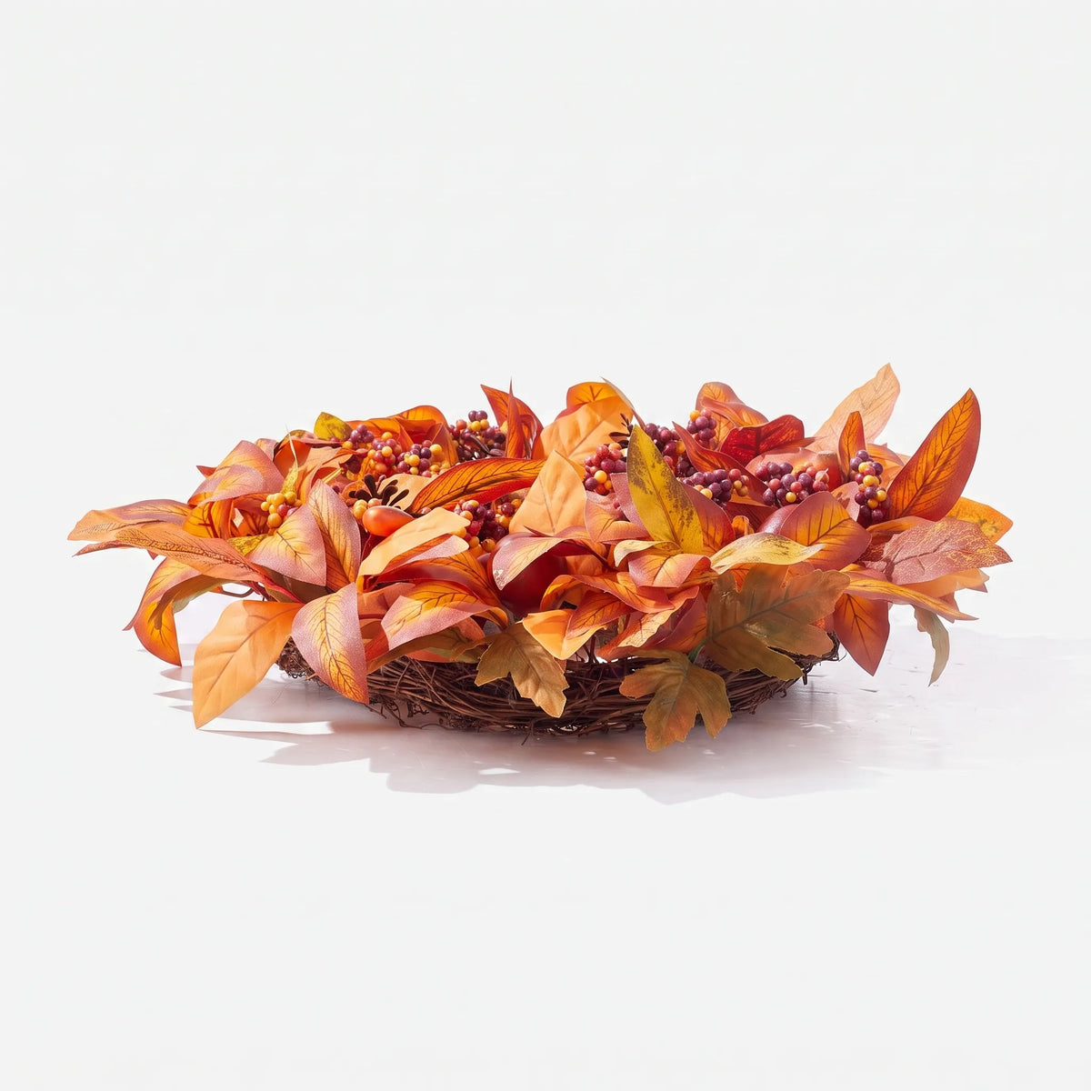 Halloween Autumn Wreath Leaves Front Door Pumpkin Decoration