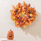 Halloween Autumn Wreath Leaves Front Door Pumpkin Decoration