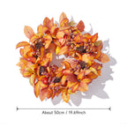 Halloween Autumn Wreath Leaves Front Door Pumpkin Decoration