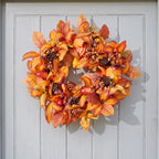 Halloween Autumn Wreath Leaves Front Door Pumpkin Decoration