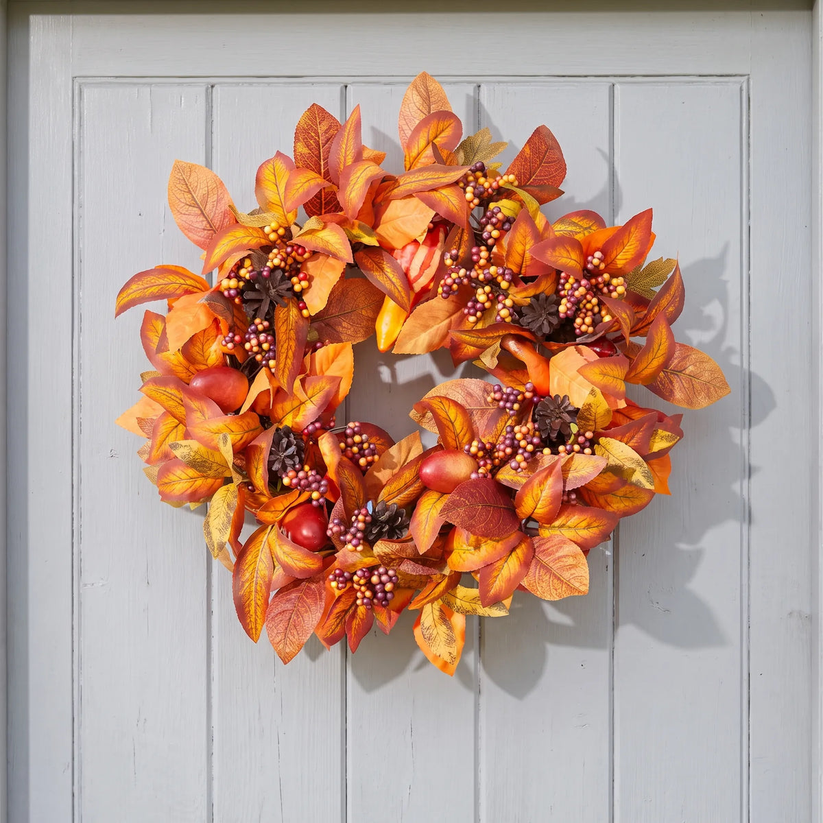 Halloween Autumn Wreath Leaves Front Door Pumpkin Decoration