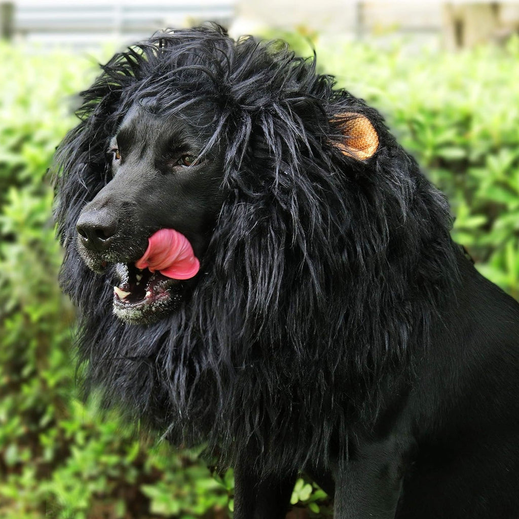 Halloween Dog Lion Mane Costume Wig, Plush, Adjustable 60–80 cm