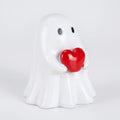 Halloween Ghost Figurine with Red Heart Resin Decoration