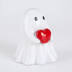 Halloween Ghost Figurine with Red Heart Resin Decoration